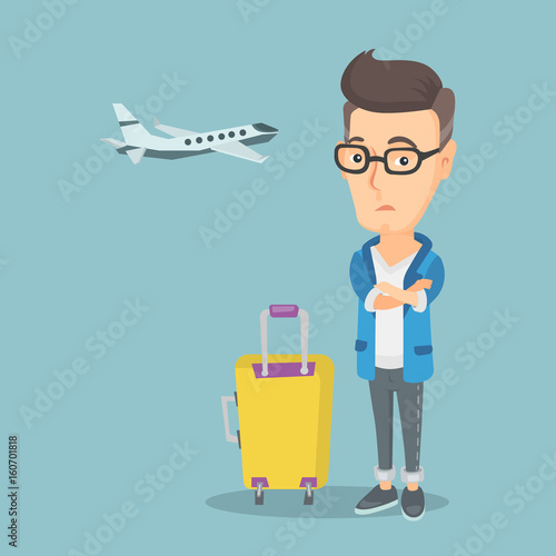 Man suffering from fear of flying.