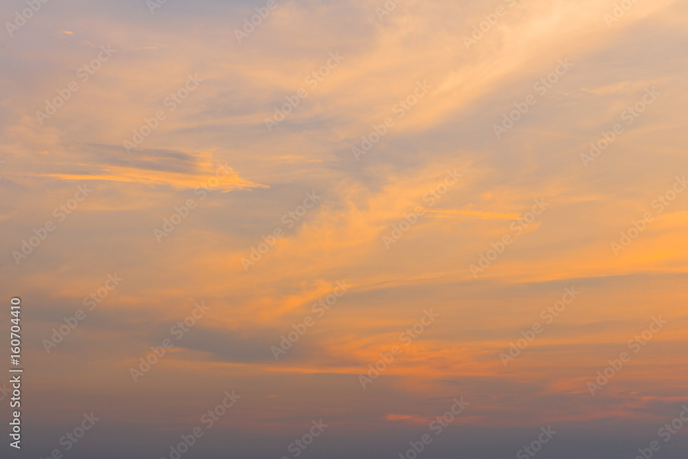 golden sky at the sunrise for background