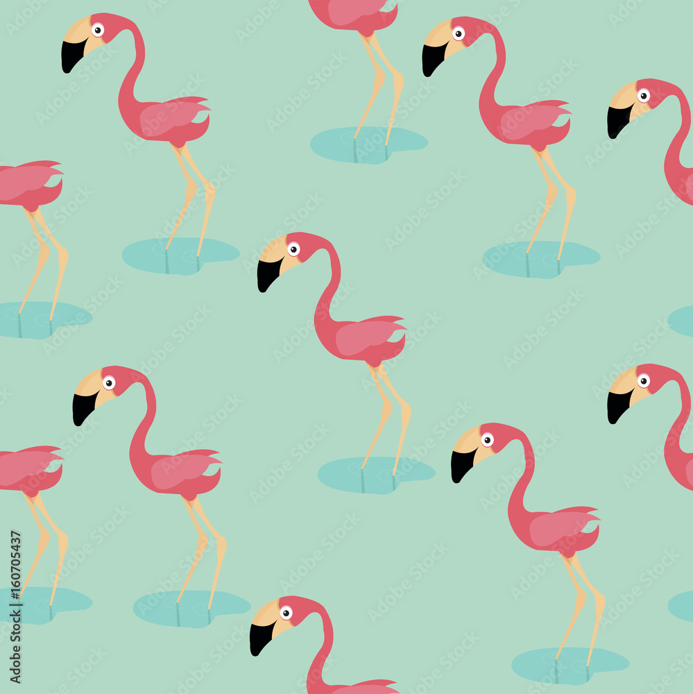 Fototapeta premium cute flamingo pattern