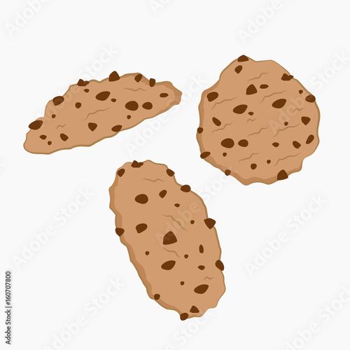 delicious cookies vector in white background