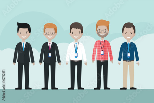 Cartoon businessman avatar set