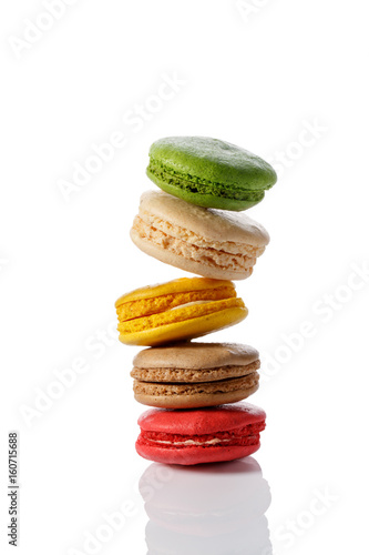 Fototapeta Naklejka Na Ścianę i Meble -  Stack of colorful French macaroon biscuits