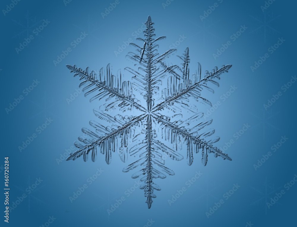 Snowflake on blue