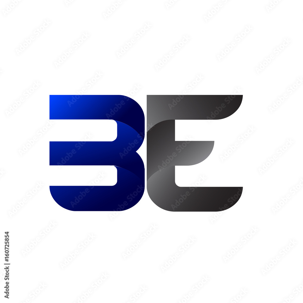 Modern Simple Initial Logo Vector Blue Grey BE Modern Simple Initial Logo Vector Blue Grey BE