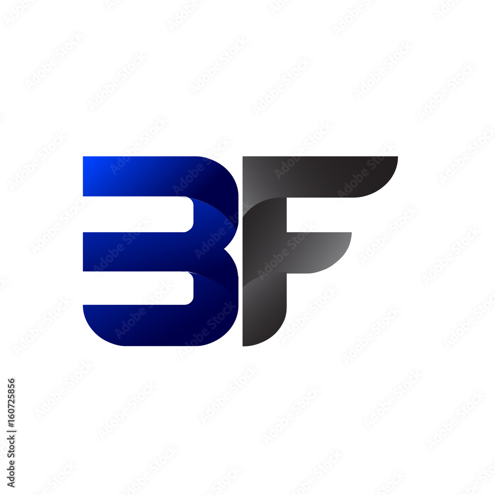Modern Simple Initial Logo Vector Blue Grey BF Modern Simple Initial Logo Vector Blue Grey BF