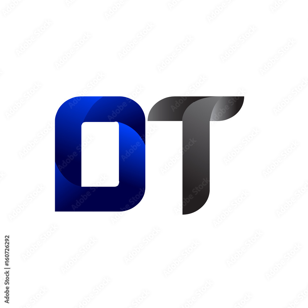 Modern Simple Initial Logo Vector Blue Grey DT Modern Simple Initial Logo Vector Blue Grey DT