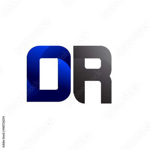 Modern Simple Initial Logo Vector Blue Grey DR