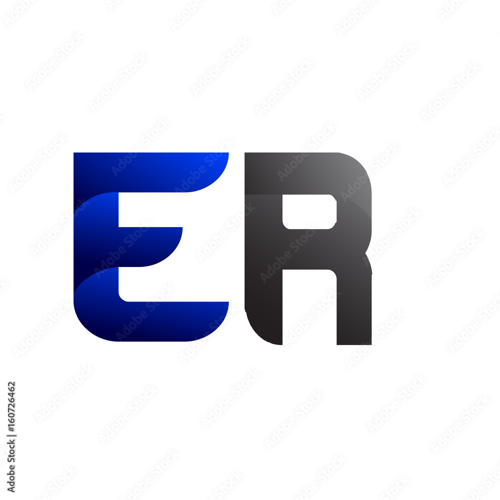 Modern Simple Initial Logo Vector Blue Grey ER Modern Simple Initial Logo Vector Blue Grey ER