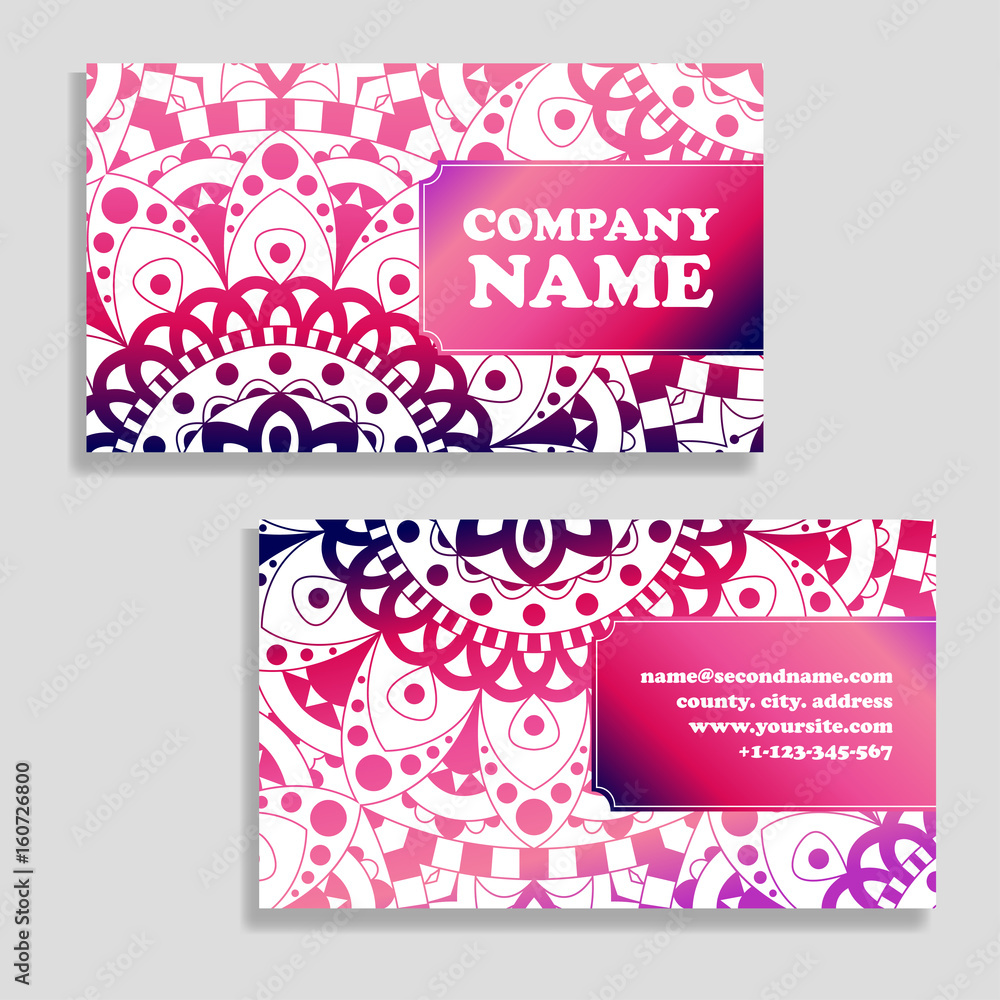 Vector template business card. Geometric background. Card or invitation collection. Islam, Indian, ottoman motifs Vector template business card. Geometric background. Card or invitation collection. Islam, Indian, ottoman motifs