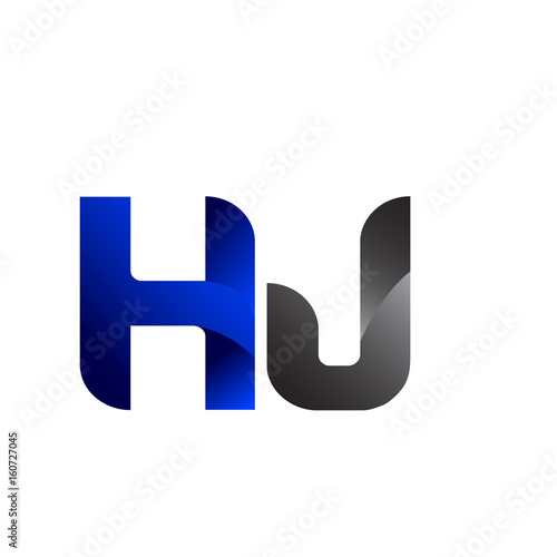 Free Download Modern Simple Initial Logo Vector Blue Grey HJ - GFXLoad