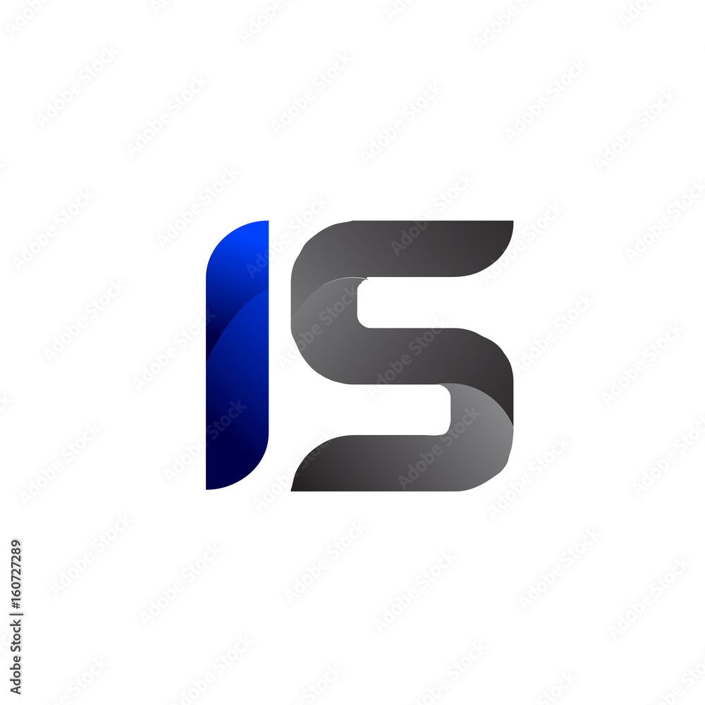 Modern Simple Initial Logo Vector Blue Grey IS Modern Simple Initial Logo Vector Blue Grey IS