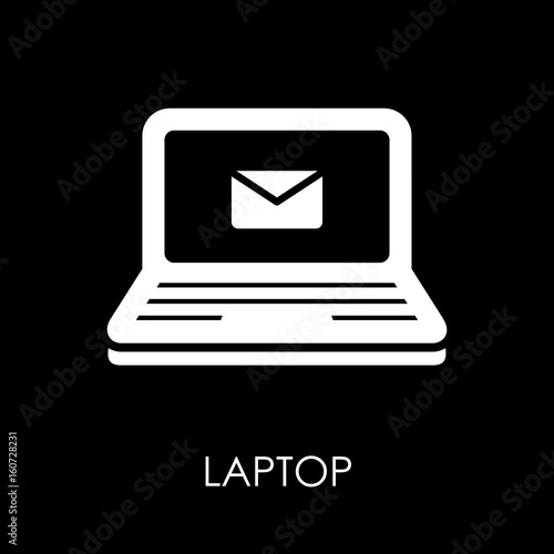 Laptop icon symbol flat style vector illustration