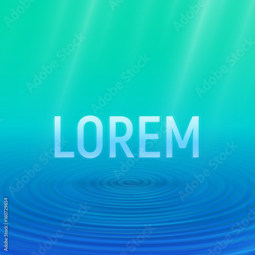 Background the ocean floor with an unusual bottom vector illustration. Template for your text
