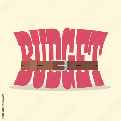 Tight budget and recession shrinking economy concept