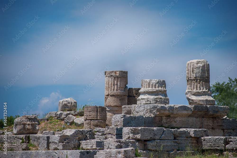 Roman columns of Paestum, Italy