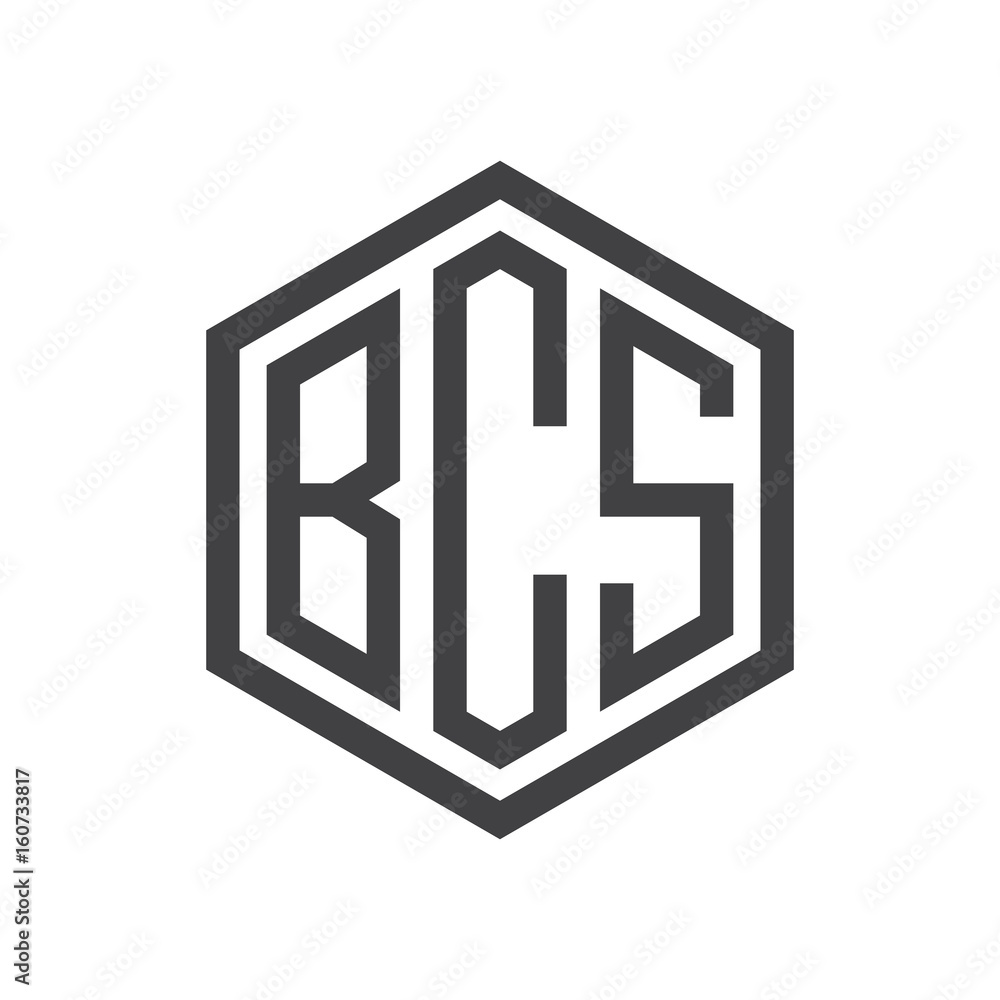 three-letter initials hexagon logo black three-letter initials hexagon logo black