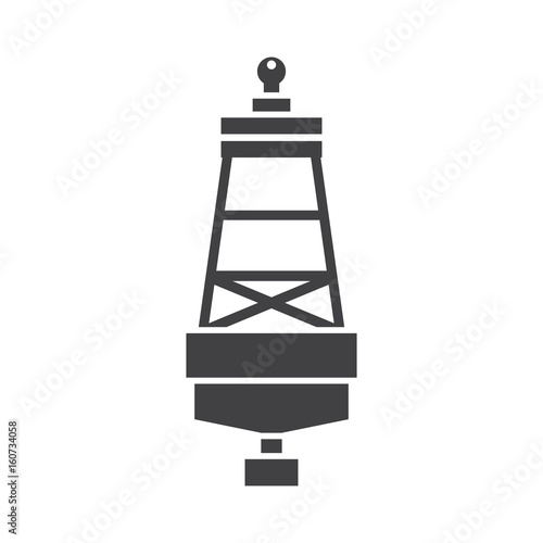 Maritime lateral mark silhouette vector illustration. Floating sea buoy icon. Maritine navigation marker logo or label template. photo