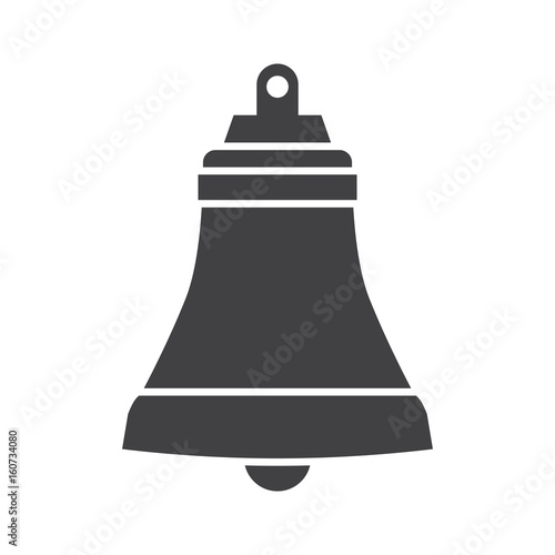 Ship bell vector illustration. Marine jingle icon isolated on white background. Nautical logo or label template.