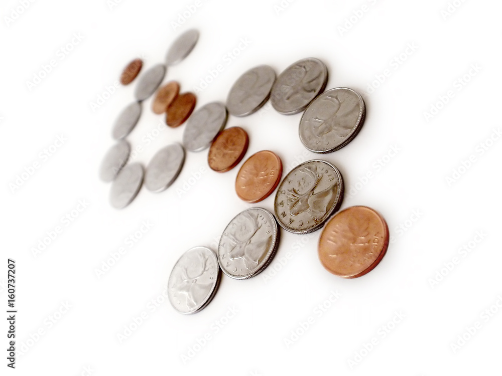 Coins in form of Dollar Sign Coins in form of Dollar Sign