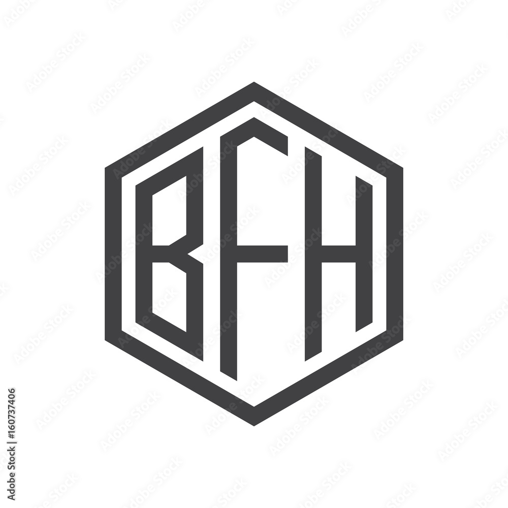 three-letter initials hexagon logo black three-letter initials hexagon logo black