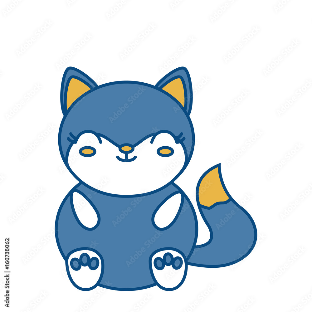 Obraz premium kawaii fox animal icon over white background vector illustration