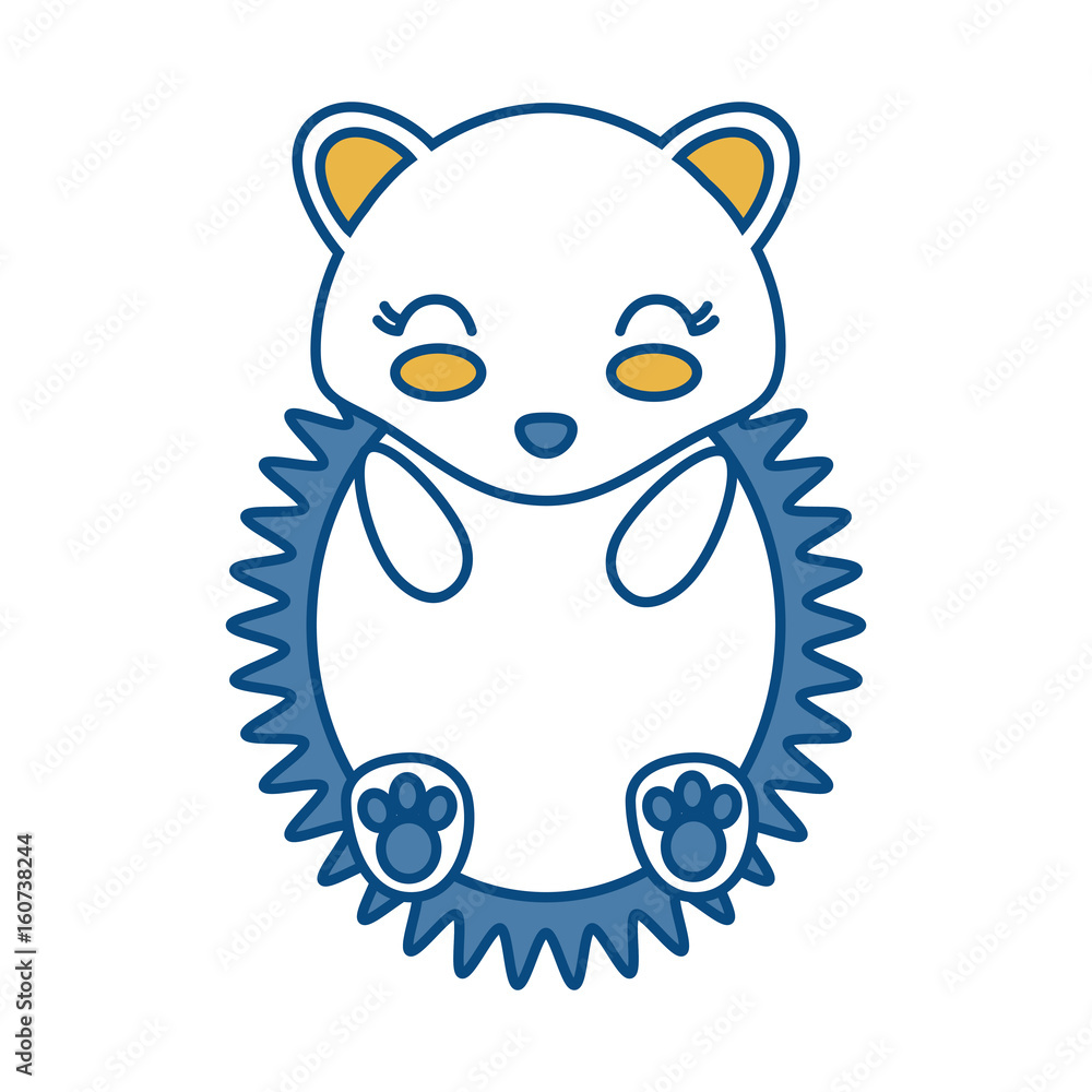 kawaii porcupine animal icon over white background vector illustration