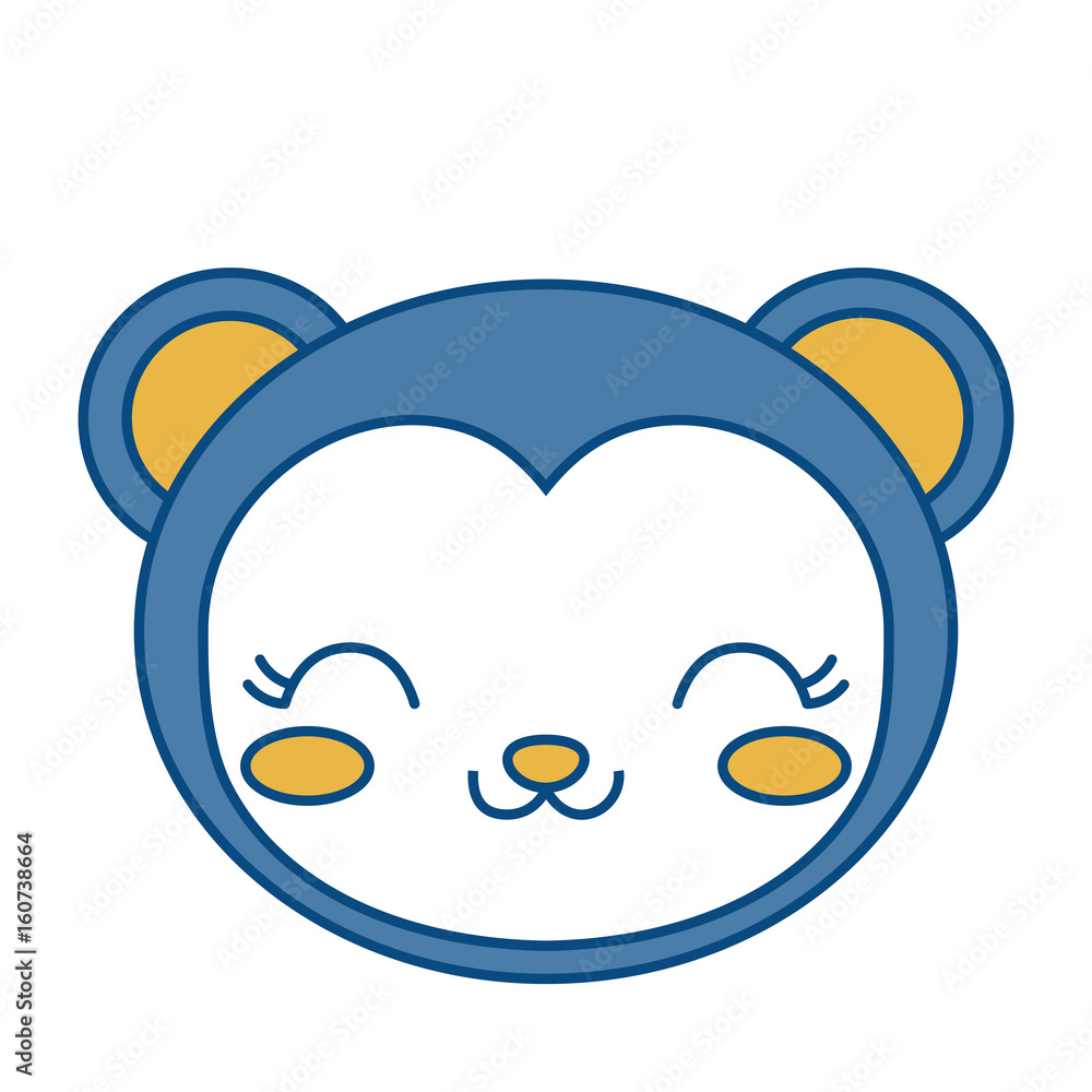 kawaii monkey animal icon over white background vector illustration kawaii monkey animal icon over white background vector illustration