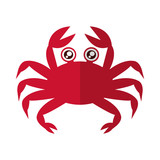 crab icon over white background colorful design vector illustration