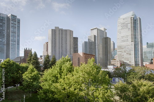 View of modern contemporary office city buildings in downtown san francisco 
