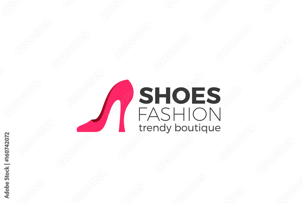 Shoe Logo silhouette vector. Shoes shop store logotype icon Stock ...