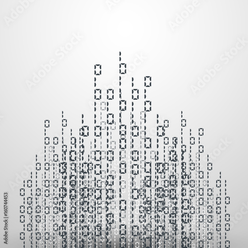Vector illustration. Vector streaming binary code background.
