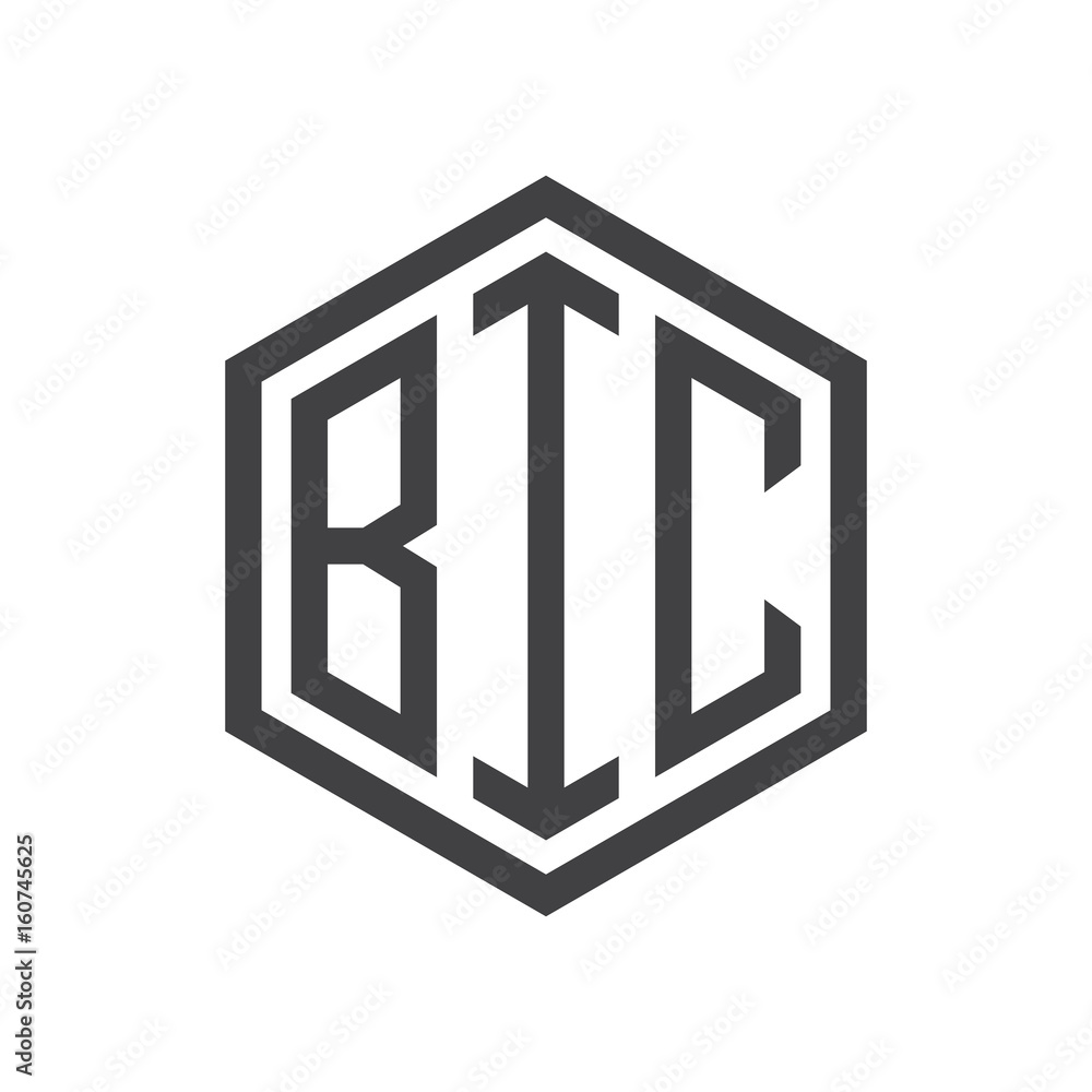 three-letter initials hexagon logo black three-letter initials hexagon logo black