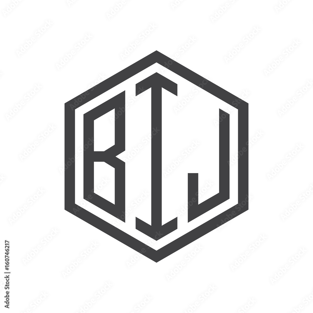 three-letter initials hexagon logo black three-letter initials hexagon logo black