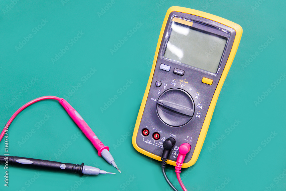 Digital multimeter on ESD table Digital multimeter on ESD table