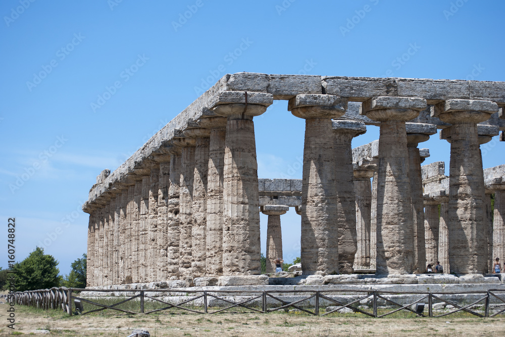 The temple of  Hera, ruins of Paestum