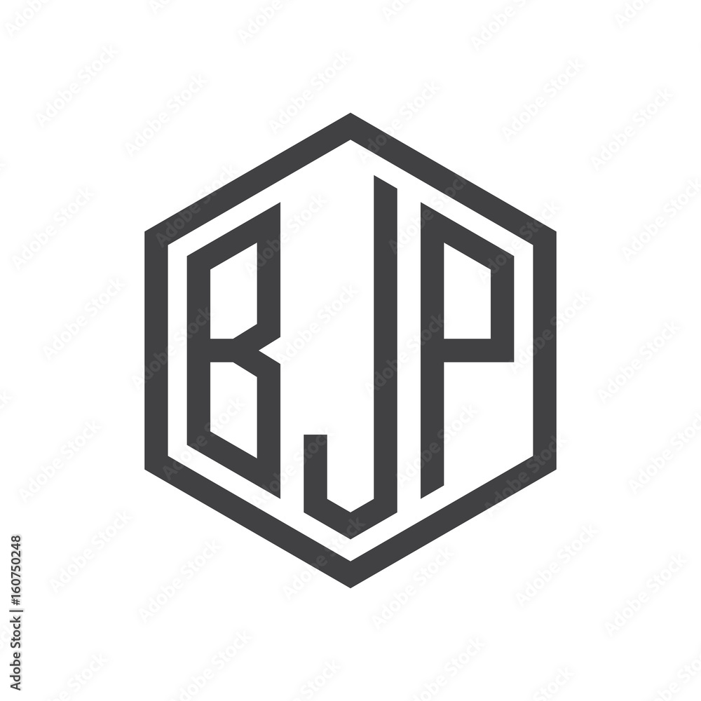 three-letter initials hexagon logo black three-letter initials hexagon logo black