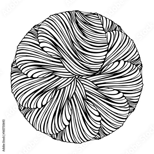 Abstract black and white round design element photo