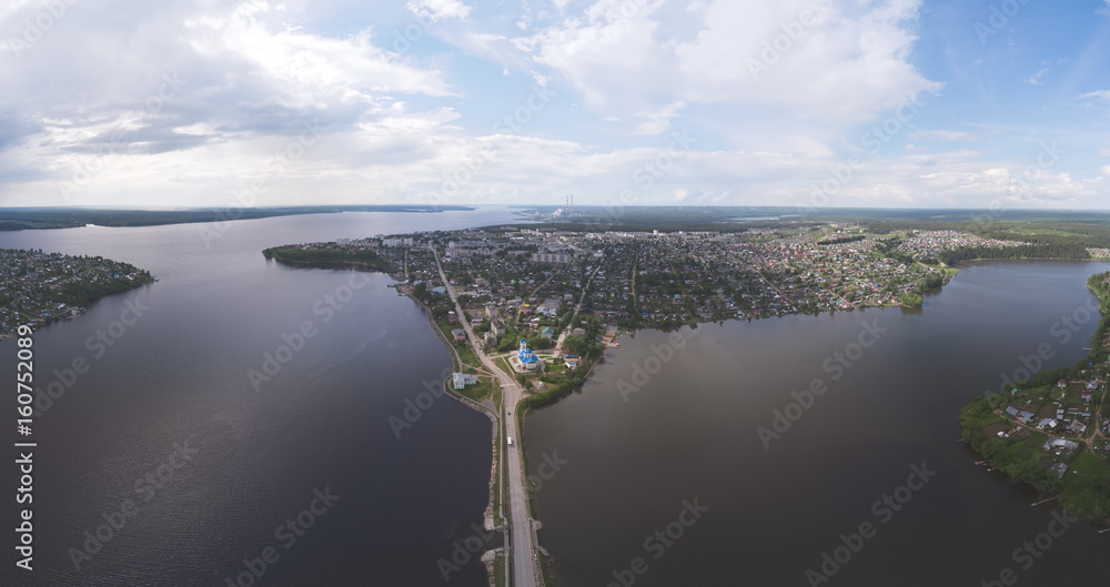Obraz premium City panorama. Top view. Perm Krai Dobryanka