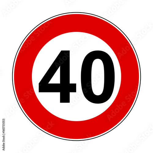 Speed limit signs of 40 km - stock vector