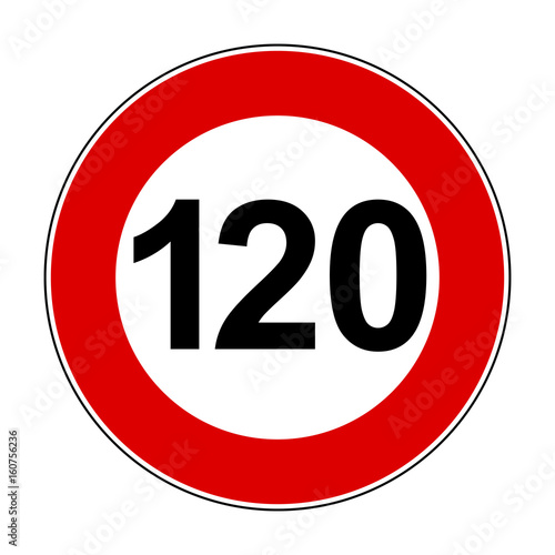 Speed limit signs of 120 km - stock vector photo