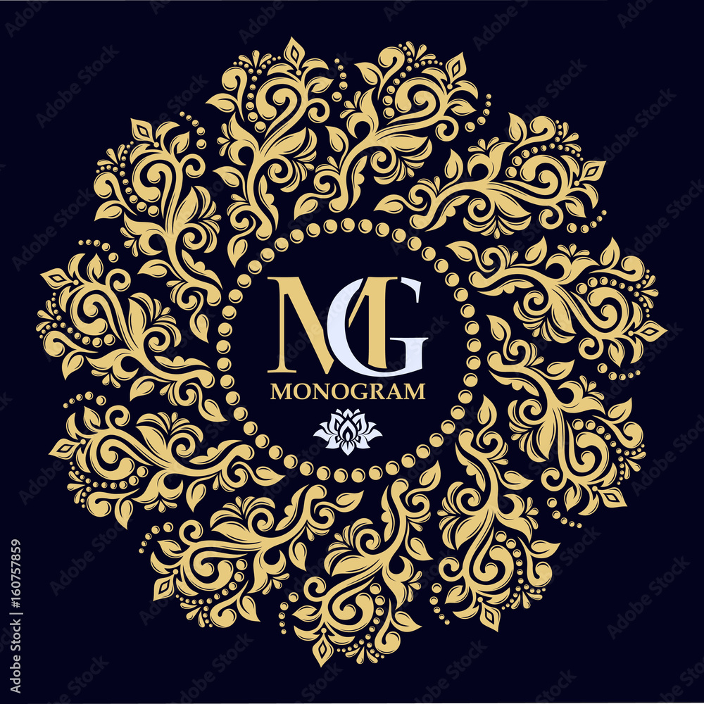 Vector logo templates. Monogram, initials, jewelry. Gold decorative frame. Elegant emblem logo for restaurants, hotels, bars and boutiques. It can be used to design business cards, invitations Vector logo templates. Monogram, initials, jewelry. Gold decorative frame. Elegant emblem logo for restaurants, hotels, bars and boutiques. It can be used to design business cards, invitations