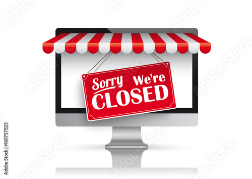 PC Monitor Red Awning Closed