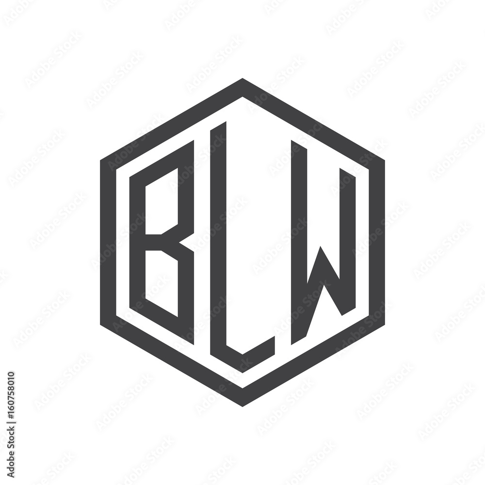 three-letter initials hexagon logo black three-letter initials hexagon logo black