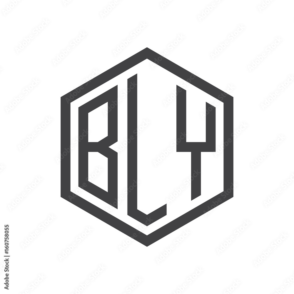 three-letter initials hexagon logo black three-letter initials hexagon logo black