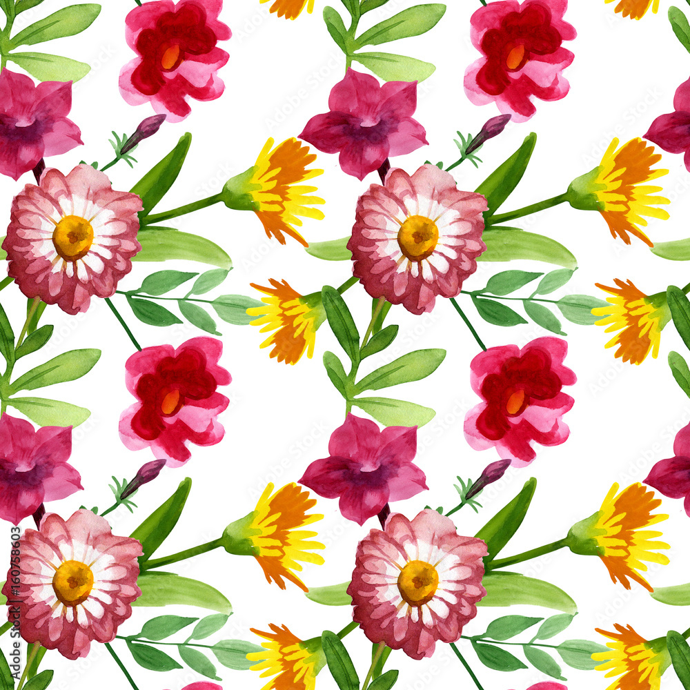 Wildflower Bluebell Flower pattern in a watercolor style isolated. Wildflower Bluebell Flower pattern in a watercolor style isolated.