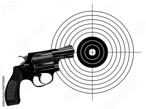 Revolver and target