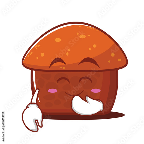 Blush mushroom cake cartoon character