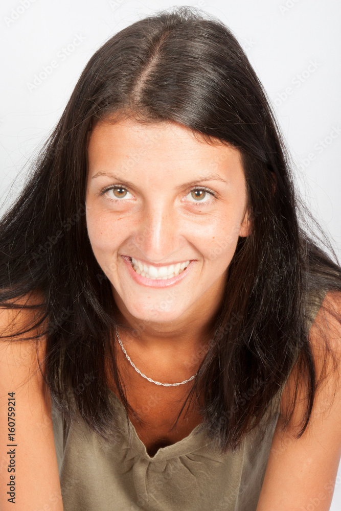 smiling portrait pretty woman with long hairs smiling portrait pretty woman with long hairs