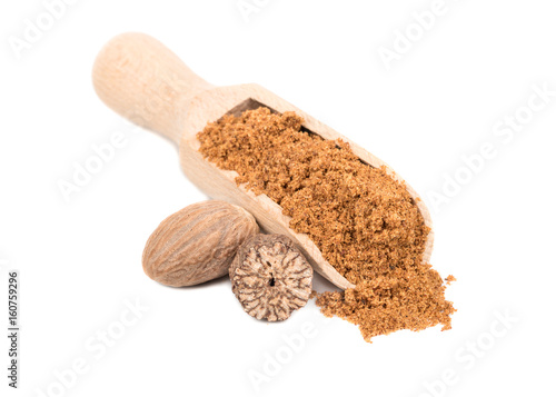 Nutmeg powder in scoop