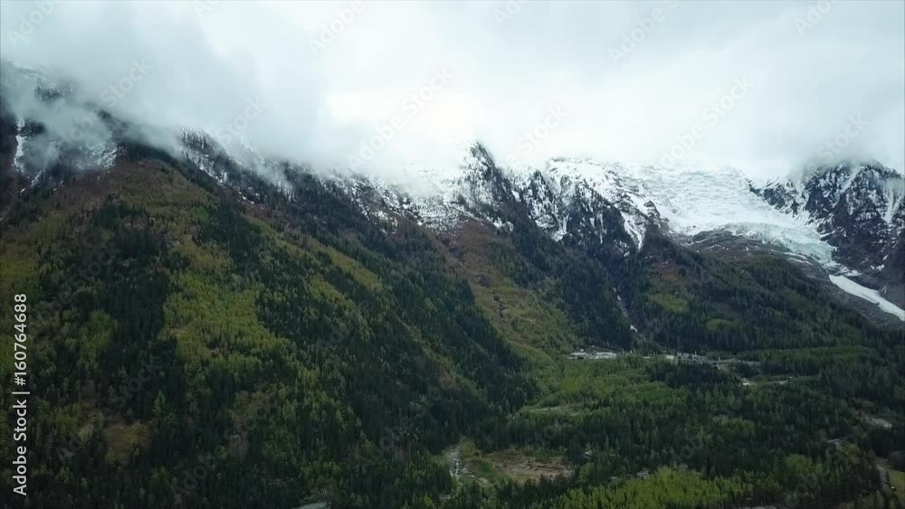 Amazing Aerial View of Mountain Mont Blanc Massif at Chamonix Amazing Aerial View of Mountain Mont Blanc Massif at Chamonix